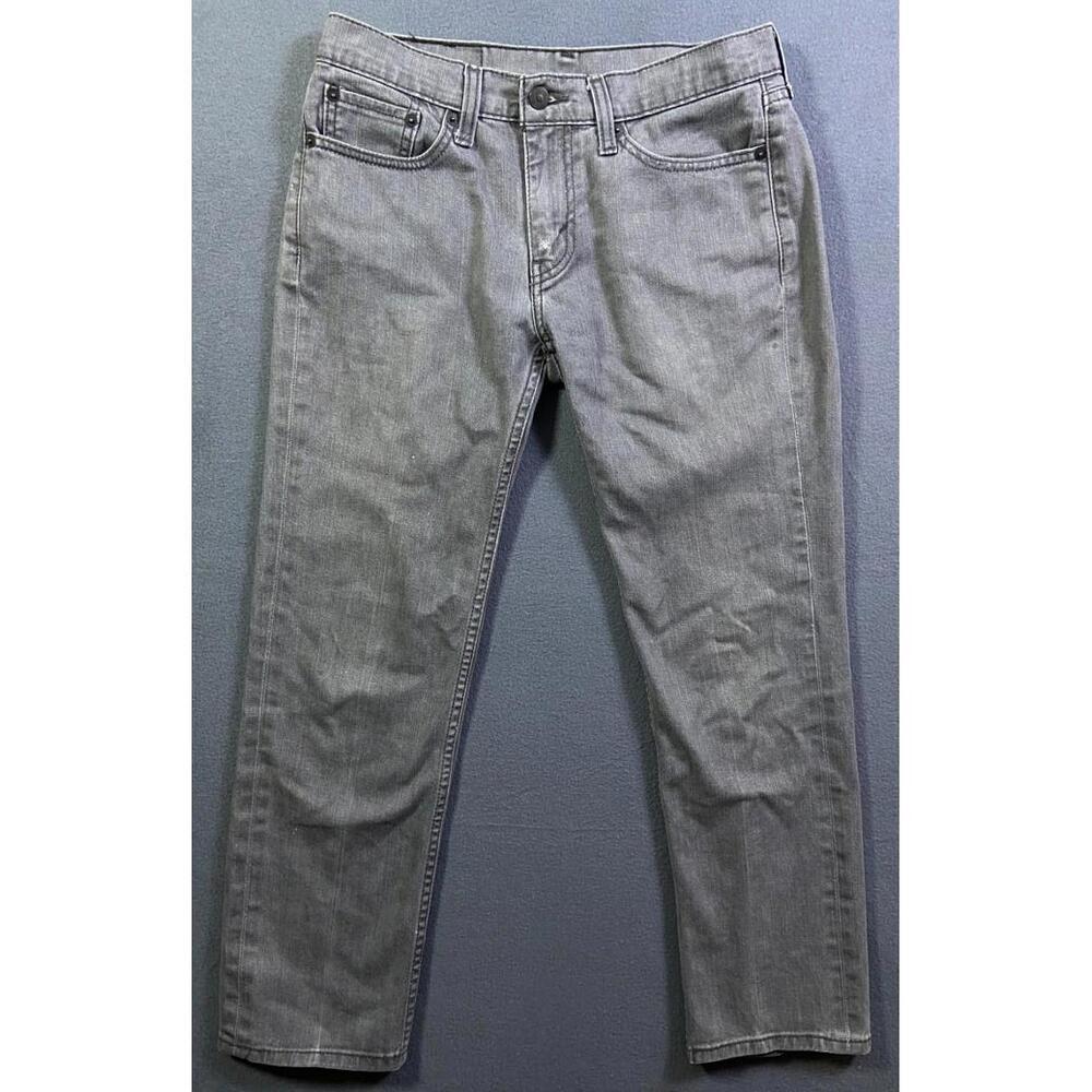 Levis 514 Jeans Men's 29 x 30 Slim Straight Fit Gray Denim 100% Cotton Stonewash